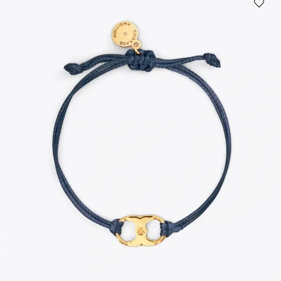 Tory Burch Embrace Ambition Bracelet Tory Navy/Gold NWT - Picture 1 of 5